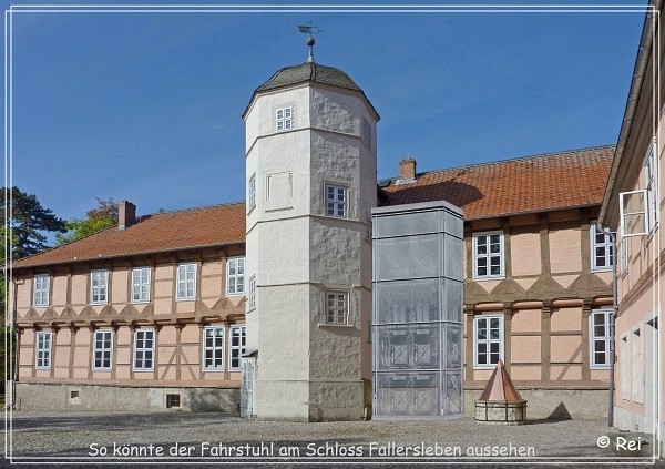 Schloss Fallersleben Fahrstuhl Innenhof ohne Ausgang Innenhof