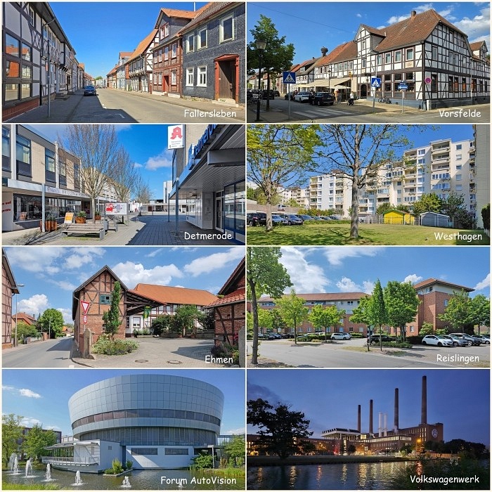 Einige Stadtteile von Wolfsburg